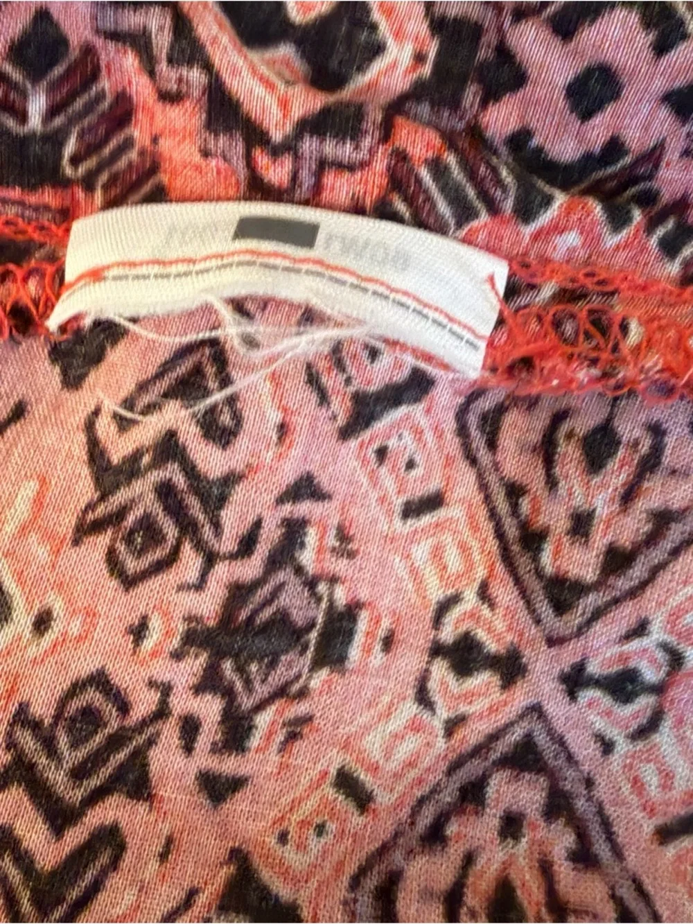 ABERCROMBIE & FITCH RED ORANGE GEOMETRIC COLD SHOULDER DRESS SIZE SMALL
